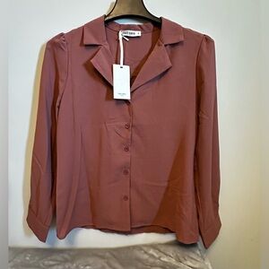NWT Grace Karin Button-Front Blouse Size Medium